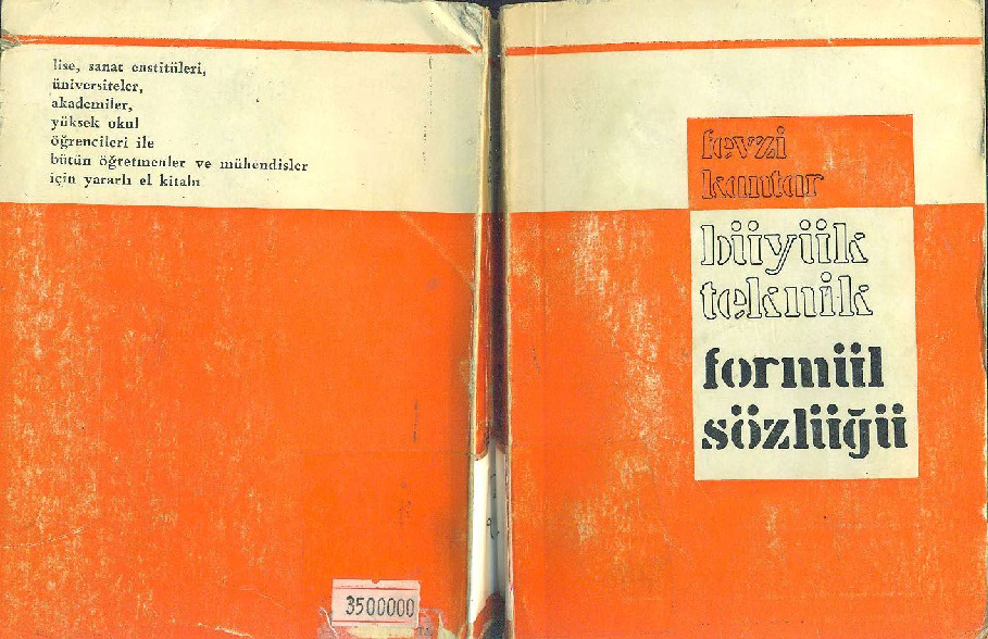 Büyük Teknik Formül Sözlügü - Feyzi Kantar - Istanbul – 1970
